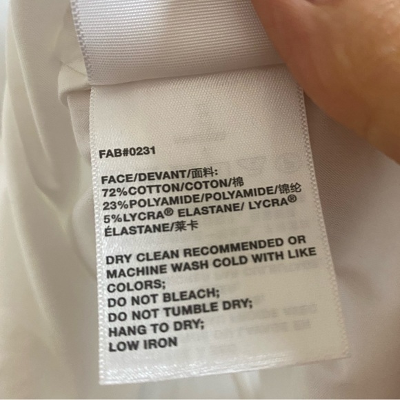 Lafayette 148 New York Crisp White Button-Down Shirt Size 12 Cotton Classic - Picture 4 of 5